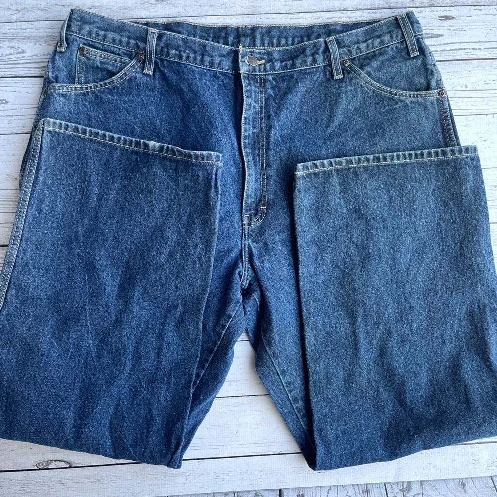 Genuine Dickies Carpenter Jeans Mens Dark Wash Denim Utility Workwear Streetwear